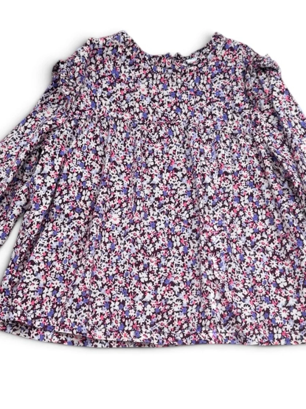 GAP Girls Floral Long-Sleeve Top in Purple, Pink & White